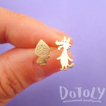 Little Red Riding Hood and Wolf Shaped Stud Earrings in Gold | DOTOLY | DOTOLY