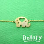 Little Round Elephant Shaped Charm Bracelet in Gold | DOTOLY