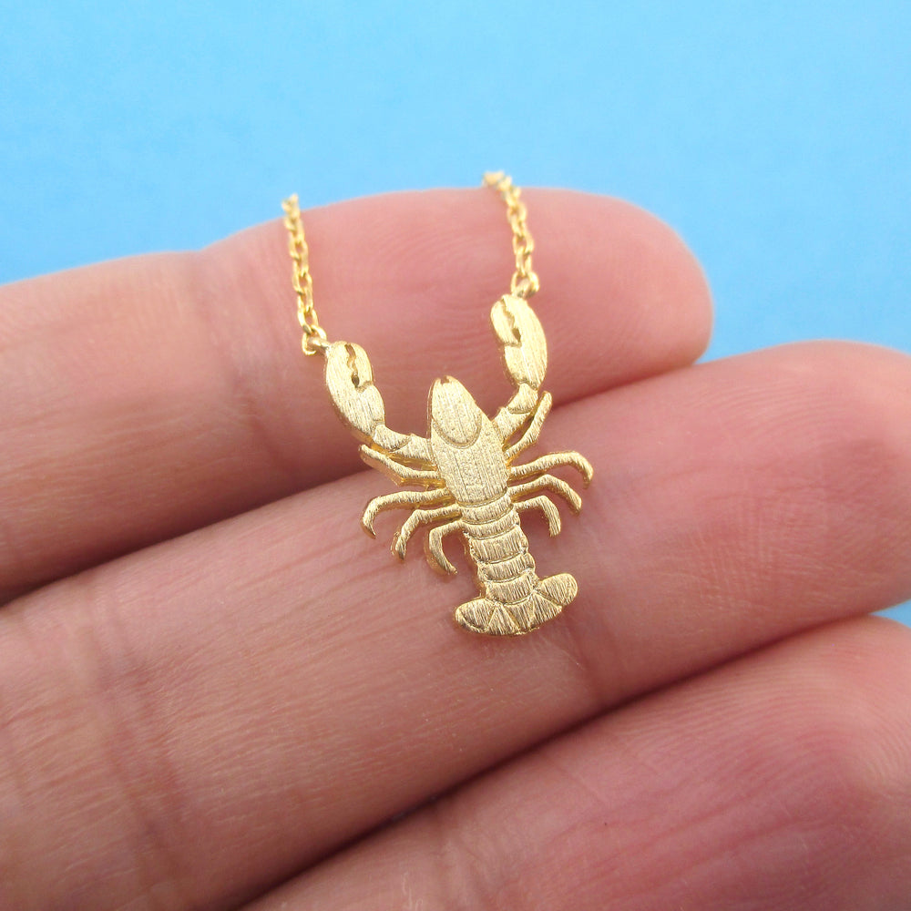 Lobster Shaped Marine Life Themed Pendant Necklace for Animal Lovers