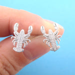 Small Lobster Shaped Marine Life Inspired Stud Earrings for Women