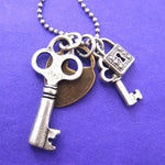 Lock and Skeleton Key Pendant Necklace in Silver and Brass | DOTOLY | DOTOLY