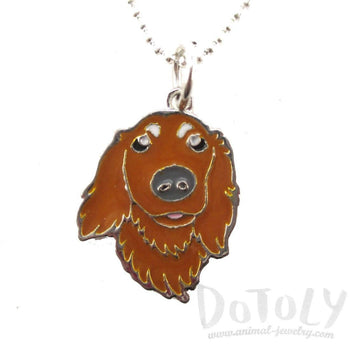 Long Haired Dachshund Dog Shaped Animal Pendant Necklace | DOTOLY | DOTOLY