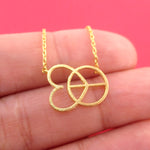 Love and Peace Heart Shaped Peace Sign Outline Pendant Necklace