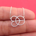 Love and Peace Heart Shaped Peace Sign Outline Pendant Necklace