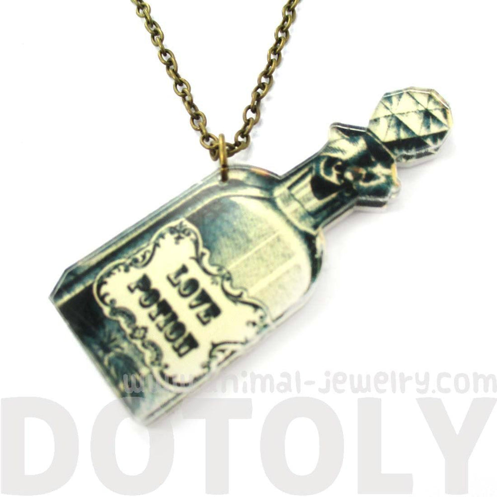 Love Potion Bottle Shaped Pendant Necklace in Acrylic | DOTOLY | DOTOLY