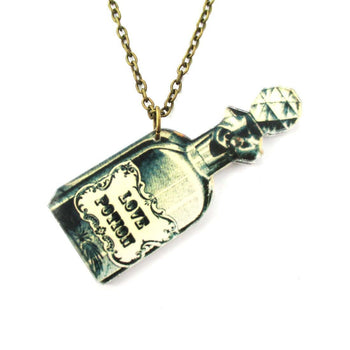 Love Potion Bottle Shaped Pendant Necklace in Acrylic | DOTOLY | DOTOLY
