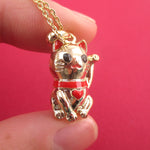 Lucky Fortune Cat Japanese Beckoning Kitty Maneki-neko Pendant Necklace