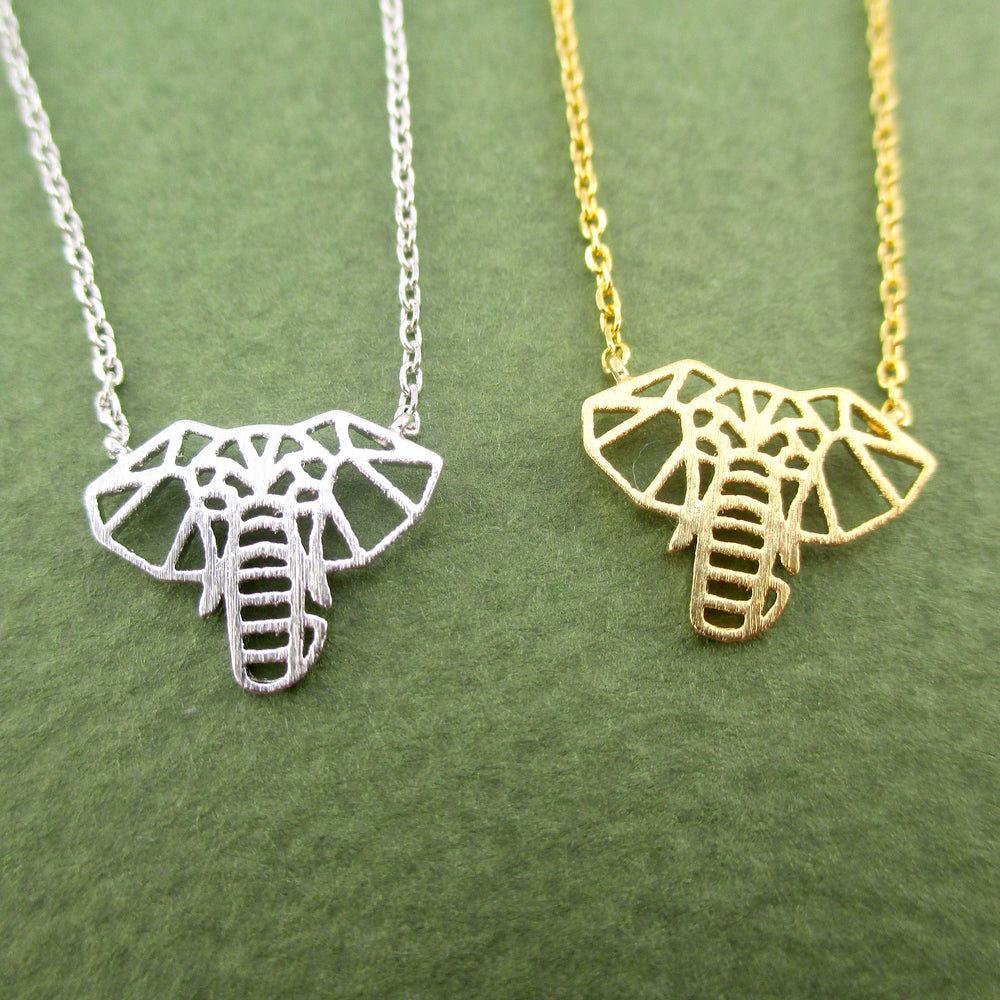 Majestic Elephant Outline Shaped Pendant Necklace for Animal Lovers