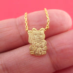 Maneki-neko Lucky Fortune Cat Calico Japanese Bobtail Pendant Necklace