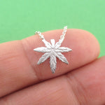 Marijuana Leaf Cannabis Pot Weed Shaped Pendant Necklace