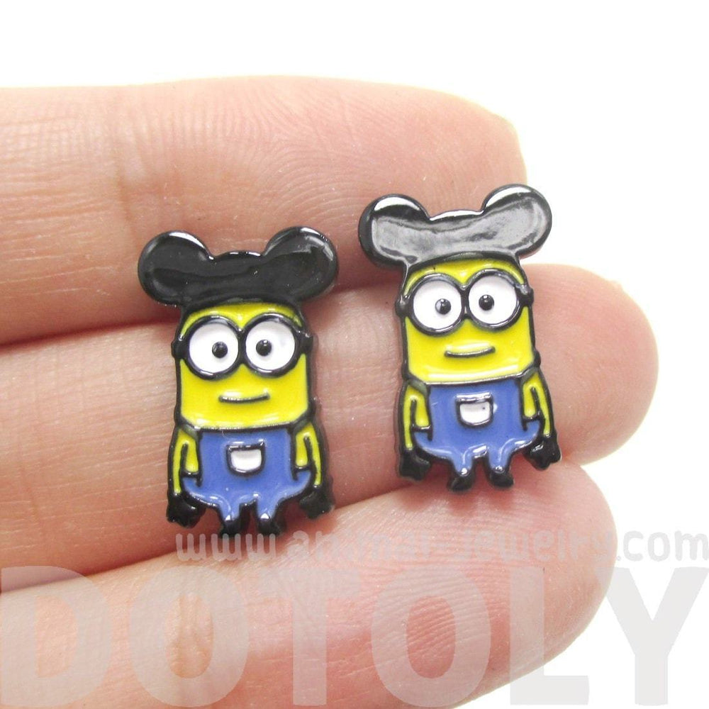 Mickey Mouse Minions From Despicable Me Stud Earrings DOTOLY