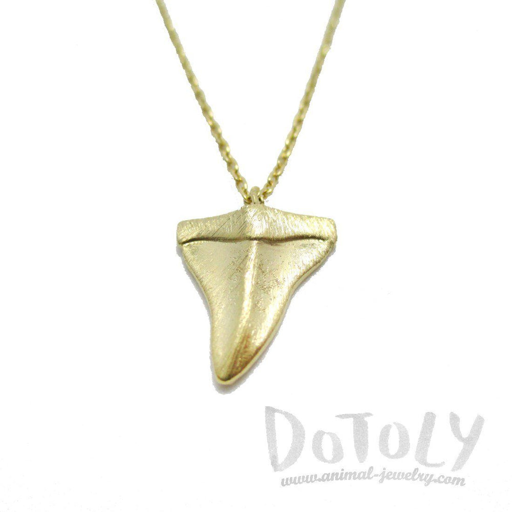 Mini Shark Tooth Boho Pendant Necklace in Gold | Animal Jewelry