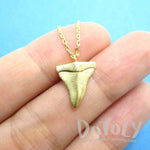 Mini Shark Tooth Boho Pendant Necklace in Gold | Animal Jewelry