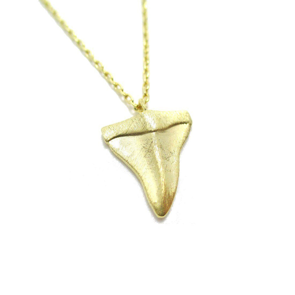 Mini Shark Tooth Boho Pendant Necklace in Gold | Animal Jewelry