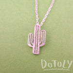 Miniature Arroyo Cactus Shaped Desert Themed Charm Necklace in Silver | DOTOLY | DOTOLY