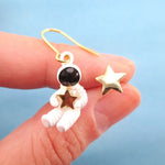 Miniature Astronaut and Star Shaped Enamel Earrings | Space Themed Jewelry | DOTOLY