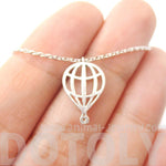 Miniature Hot Air Balloon Shaped Cut Out Charm Necklace in Silver | DOTOLY | DOTOLY