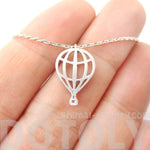 Miniature Hot Air Balloon Shaped Cut Out Charm Necklace in Silver | DOTOLY | DOTOLY