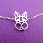 Miniature Schnauzer Dog Face Outline Shaped Pendant Necklace
