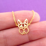 Miniature Schnauzer Dog Face Outline Shaped Pendant Necklace