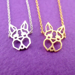 Miniature Schnauzer Dog Face Outline Shaped Pendant Necklace