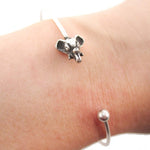 Minimal Bangle Bracelet Cuff with Elephant Charm in Silver | Animal Jewelry | DOTOLY