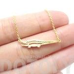 Minimal Crocodile Alligator Shaped Charm Necklace in Gold | DOTOLY | DOTOLY