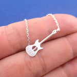 Electric Bass Guitar Silhouette Shaped Musical Pendant Necklace