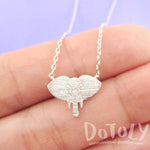 Minimal Elephant Face Shaped Charm Necklace in Silver | Animal Jewelry | DOTOLY