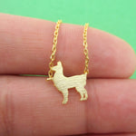 Minimal Llama Alpaca Shaped Silhouette Pendant Necklace | DOTOLY