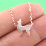 Minimal Llama Alpaca Shaped Silhouette Pendant Necklace | DOTOLY