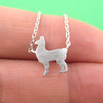 Minimal Llama Alpaca Shaped Silhouette Pendant Necklace | DOTOLY
