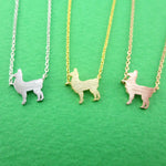 Minimal Llama Alpaca Shaped Silhouette Pendant Necklace | DOTOLY