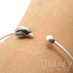 Minimal Raven Eagle Bird Charm Bangle Bracelet Cuff in Silver | Animal Jewelry | DOTOLY