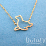 Minimal Sea Lion Seal Outline Shaped Charm Necklace in Gold | Animal Jewelry | DOTOLY