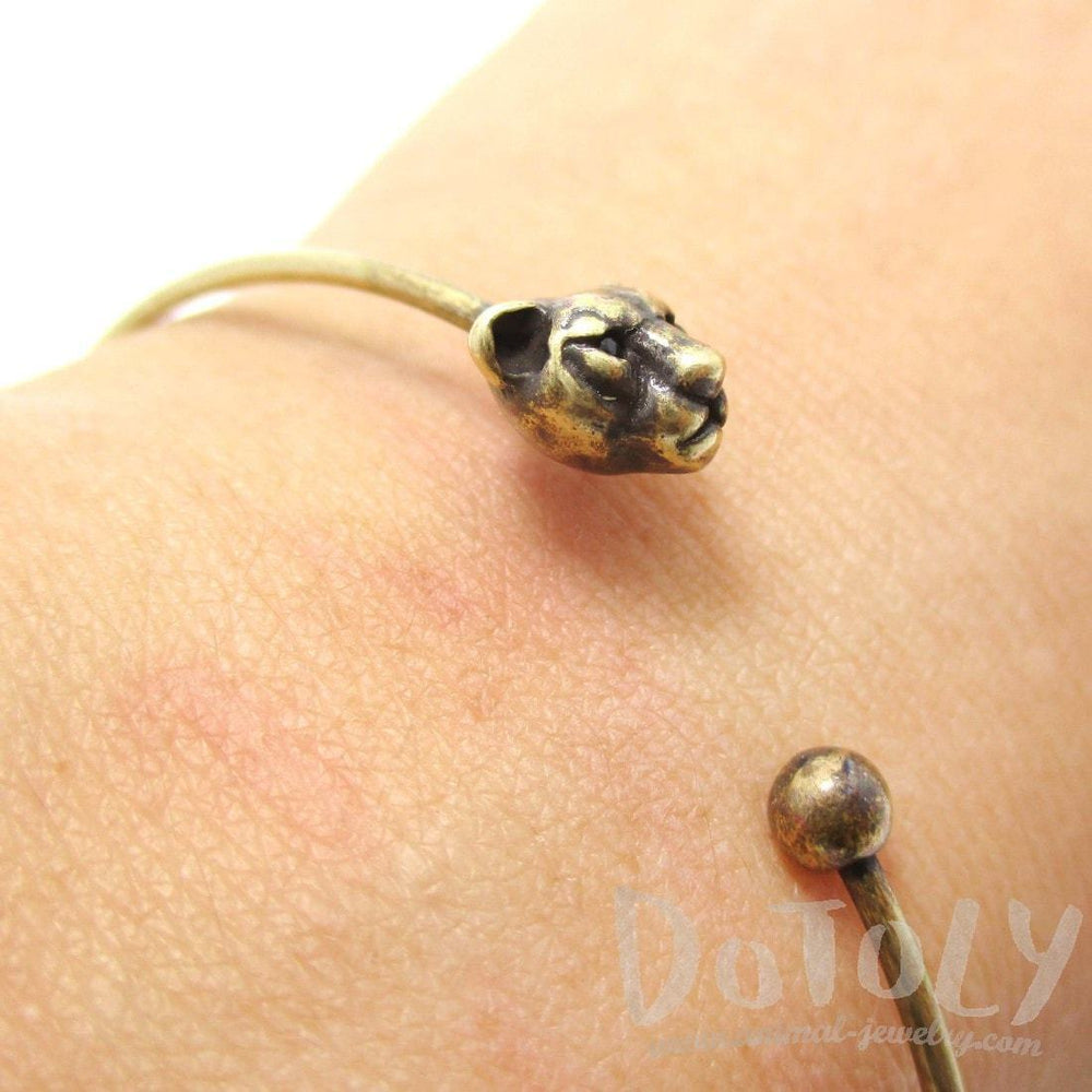 Minimal Tiger Bangle Bracelet Cuff in Brass | Animal Jewelry | DOTOLY
