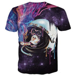 Monkey Chimpanzee Astronaut Smoking a Cigar in Space Print Graphic Tee | DOTOLY | DOTOLY