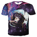 Monkey Chimpanzee Astronaut Smoking a Cigar in Space Print Graphic Tee | DOTOLY | DOTOLY
