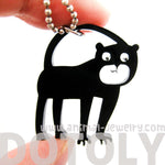 Monkey Silhouette Shaped Pendant Necklace in Black Acrylic | Animal Jewelry | DOTOLY