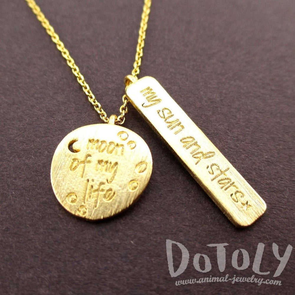 Moon of my Life, My Sun and Stars Game of Thrones Quote Charm Necklace in Gold | DOTOLY | DOTOLY