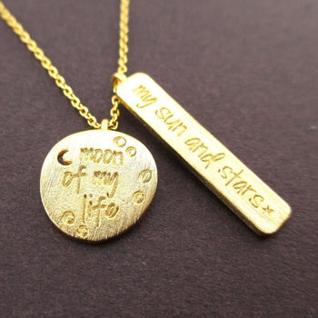 Moon of my Life, My Sun and Stars Game of Thrones Quote Charm Necklace in Gold | DOTOLY | DOTOLY