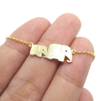 Mother and Baby Elephant Animal Silhouette Charm Bracelet in Gold | DOTOLY | DOTOLY