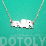Mother and Baby Elephant Animal Silhouette Charm Bracelet in Rose Gold | DOTOLY | DOTOLY