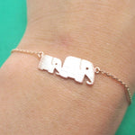 Mother and Baby Elephant Animal Silhouette Charm Bracelet in Rose Gold | DOTOLY | DOTOLY