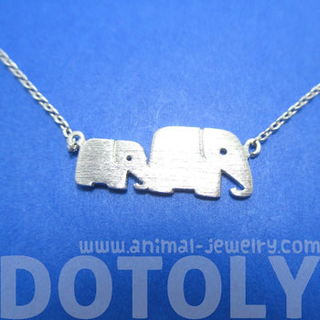 Mother and Baby Elephant Animal Silhouette Charm Bracelet in Silver | DOTOLY | DOTOLY