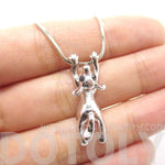 Mouse Dangling Off Chain Pendant Necklace in Silver | Animal Jewelry | DOTOLY
