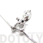 Mouse Dangling Off Chain Pendant Necklace in Silver | Animal Jewelry | DOTOLY