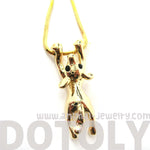 Mouse Dangling Off The Edge Pendant Necklace in Gold | Animal Jewelry | DOTOLY