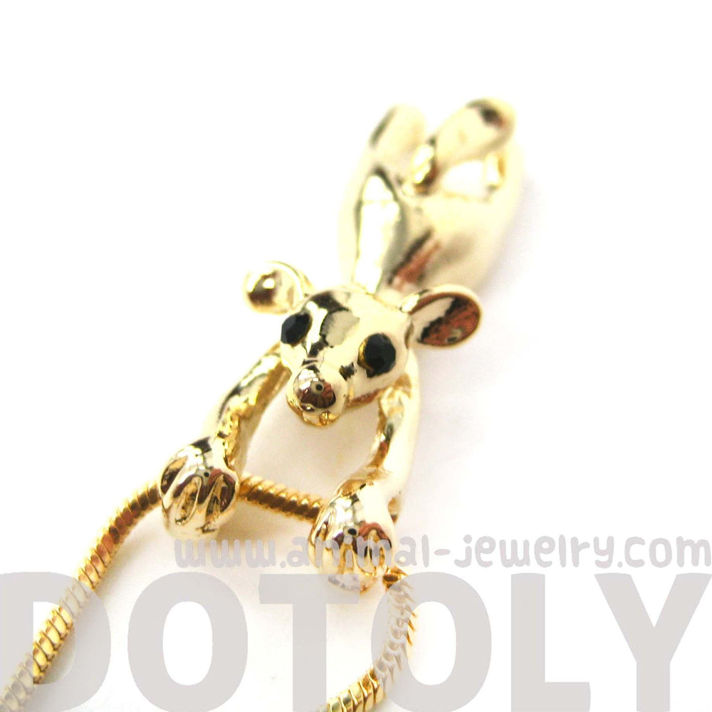 Mouse Dangling Off The Edge Pendant Necklace in Gold | Animal Jewelry | DOTOLY