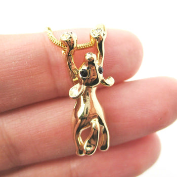 Mouse Dangling Off The Edge Pendant Necklace in Gold | Animal Jewelry | DOTOLY